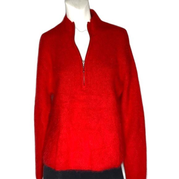 Rafaella Angora Rabbit Fur Lambswool Red Sweater Medium EUC! - Picture 5 of 9